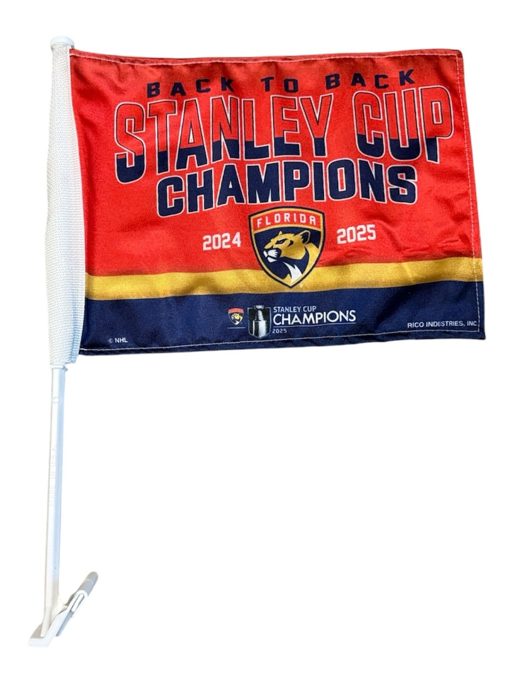 NEW! Florida Panthers Car Flag 2025 Back to Back Stanley Cup Champions